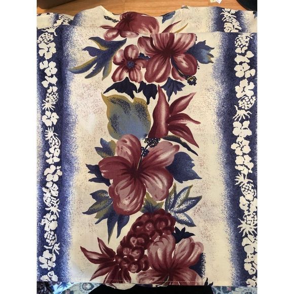 Hilo Hattie's Red White Blue 2pc Rayon Cotton Floral Skirt and Blouse Set - Picture 3 of 8